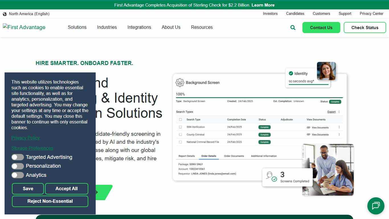 Global Background Checks & Screenings First Advantage